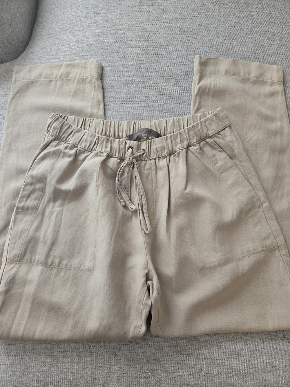 Enza Costa Khaki Drawstring Waist Relaxed Pants